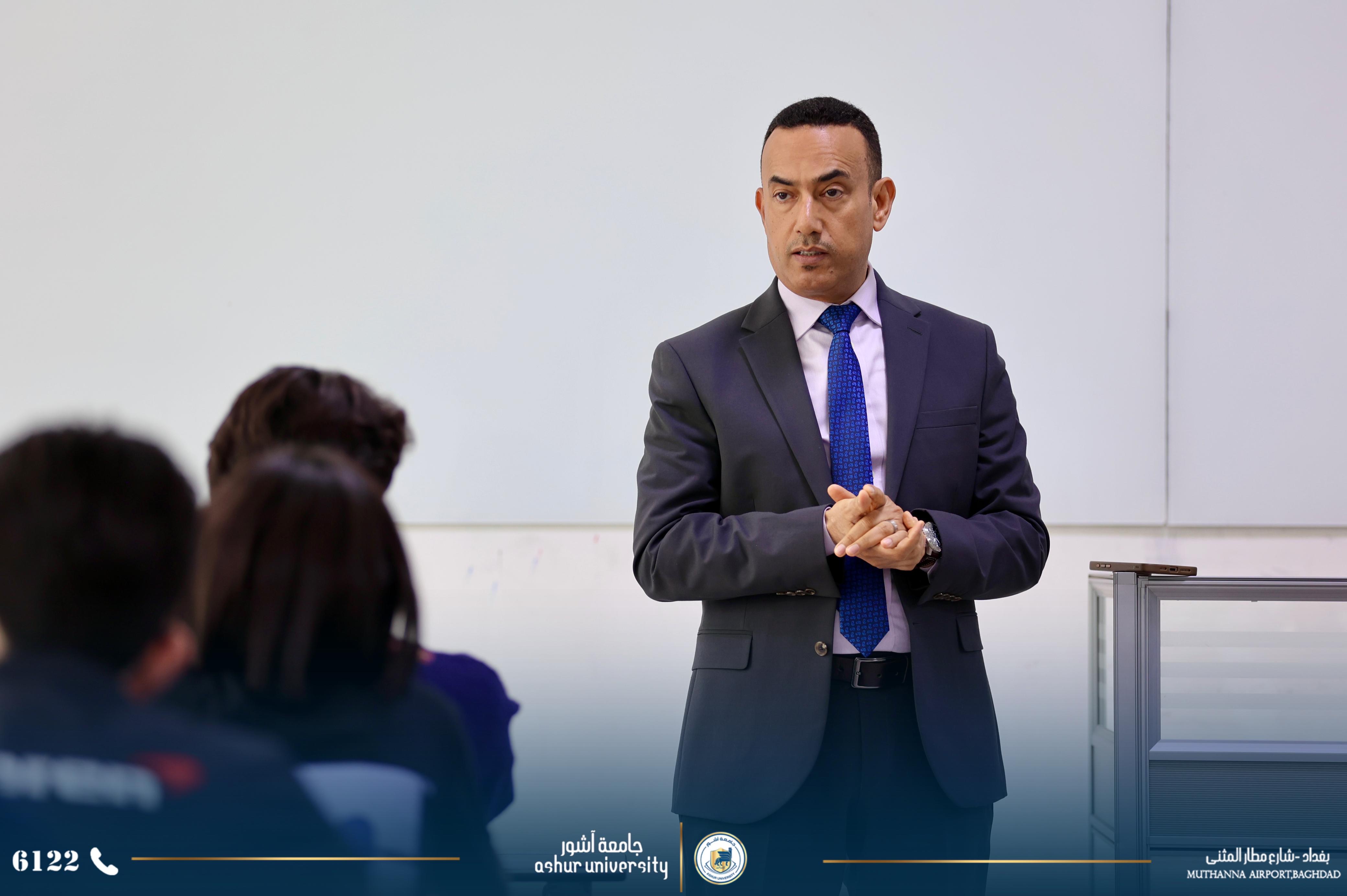 تفقد السيد رئيس جامعة آشور الأستاذ الدكتور كاظم الماجدي، سير امتحانات الفصل الدراسي الأول